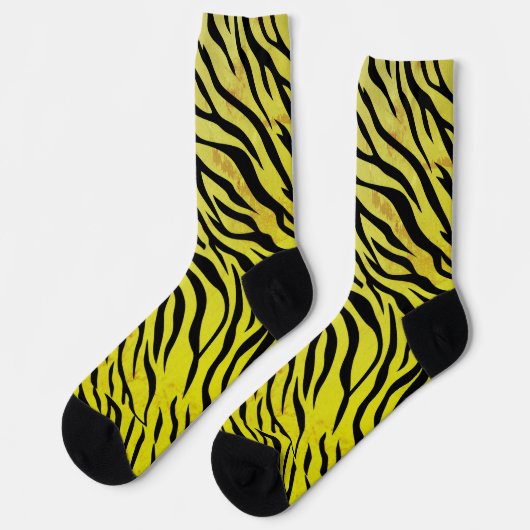 Tiger Streifen Gelbe Crews Socken - Fett Tier (Linkes Detail)