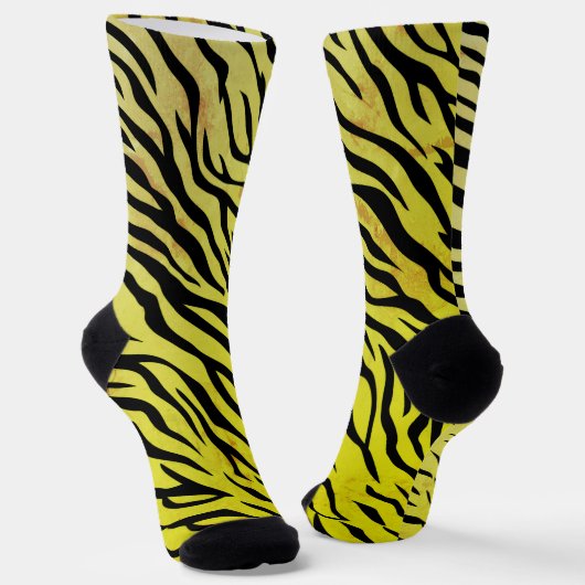 Tiger Streifen Gelbe Crews Socken - Fett Tier (Gewinkelt)