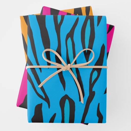 Tiger-Streifen Geschenkpapier Set (Beispiel)