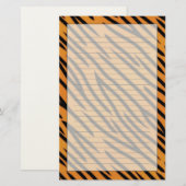Tiger-Streifen-Muster Briefpapier (Vorne/Hinten)