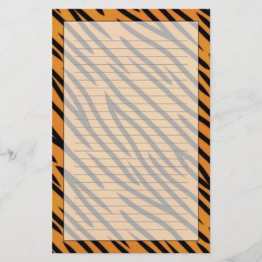 Tiger-Streifen-Muster Briefpapier (Vorderseite)