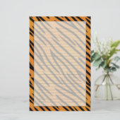 Tiger-Streifen-Muster Briefpapier (Stehend Vorderseite)