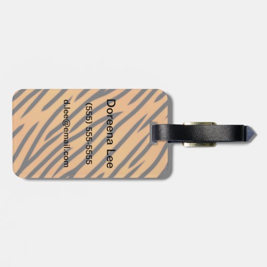 Tiger-Streifen-Muster Gepäckanhänger (Rückseite horizontal)