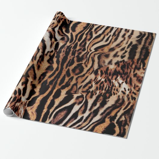 Tiger-Streifen-Muster Geschenkpapier (Ungerollt)