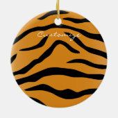 Tiger Streifen Muster Thunder_Cove Keramik Ornament (Hinten)
