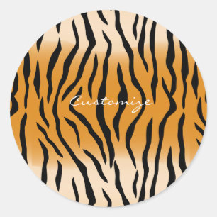 Tiger Streifen Muster Thunder_Cove Runder Aufkleber