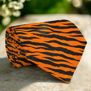 Tiger Streifen Nahtloses Muster Fake Leder Tier Krawatte