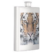 Tiger Streifen Portrait in Grafik-Press-Stil Flachmann (Rechts)