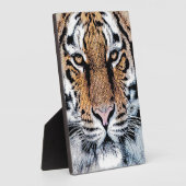 Tiger Streifen Portrait in Grafik-Press-Stil Fotoplatte (Seite)