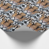 Tiger Streifen Portrait in Grafik-Press-Stil Geschenkpapier (Ecke)