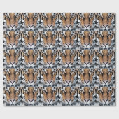 Tiger Streifen Portrait in Grafik-Press-Stil Geschenkpapier (Flach)