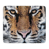 Tiger Streifen Portrait in Grafik-Press-Stil Schneidebrett (Vorderseite)