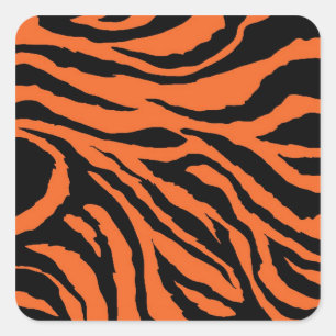 Tiger-Streifen-Quadrat-Aufkleber Quadratischer Aufkleber