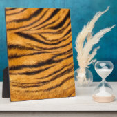 Tiger Streifen schwarz und orange personalisieren Fotoplatte (Seite)