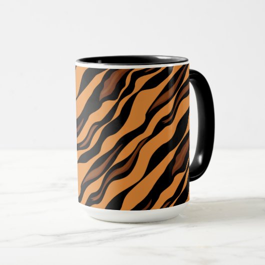 Tiger-Streifen-Tarnungs-Muster Tasse (VorderseiteRechts)