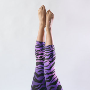 Tiger Streifen Tierfell Metallisch Capri Leggings