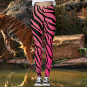 Tiger-Streifen-Verlauff-Leggings – Pink & Orange Leggings