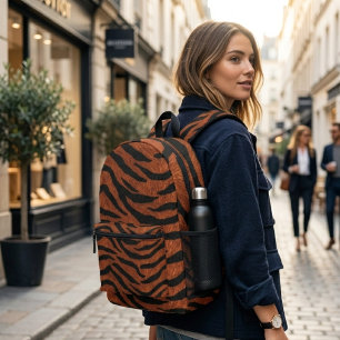 Tiger-Streifen-Wildmuster Bedruckter Rucksack