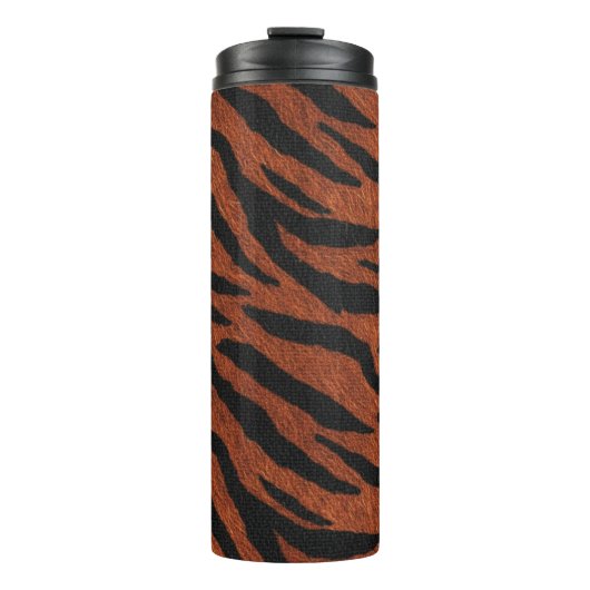 Tiger-Streifen-Wildmuster Thermosbecher (Vorderseite)