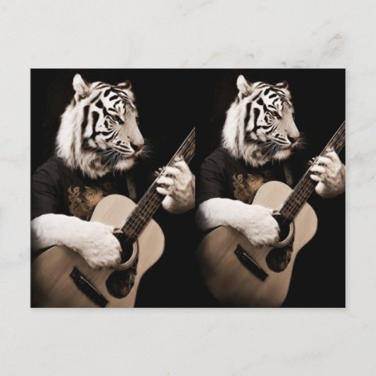 Tiger Strings – Elegant Musical Art Postkarte (Vorderseite)