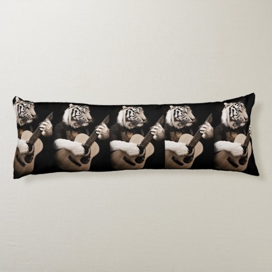 Tiger Strings – Elegant Musical Art Seitenschläferkissen (Rückseite)