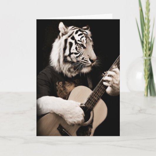 Tiger Strings – Elegante Musikkunst Karte (Vorderseite)