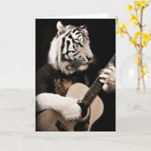 Tiger Strings – Elegante Musikkunst Karte (Gelbe Blume)