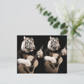 Tiger Strings – Elegante Musikkunst Postkarte (Stehend Vorderseite)