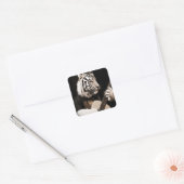 Tiger Strings – Elegante Musikkunst Quadratischer Aufkleber (Umschlag)