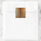 Tiger Strip Fur Print Quadratischer Aufkleber (Tasche)