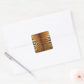 Tiger Strip Fur Print Quadratischer Aufkleber (Umschlag)