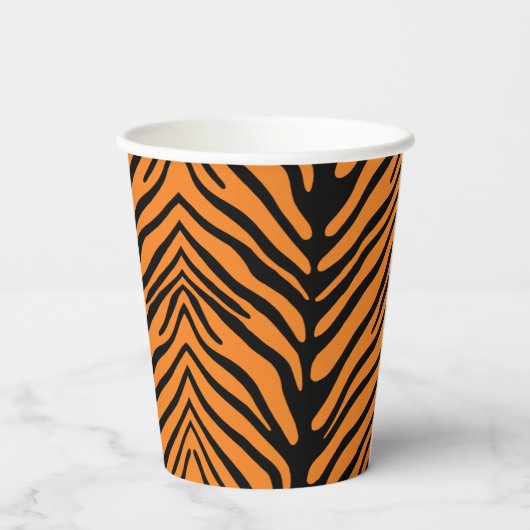 Tiger Strip Muster Papier Cup Pappbecher (Rückseite)