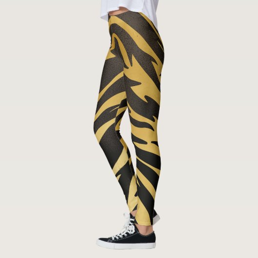 Tiger Strip Print Leggings Womens (Links)