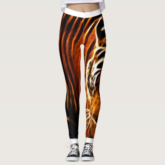 Tiger Strip Print Leggings & Yoga Pants (Vorderseite)