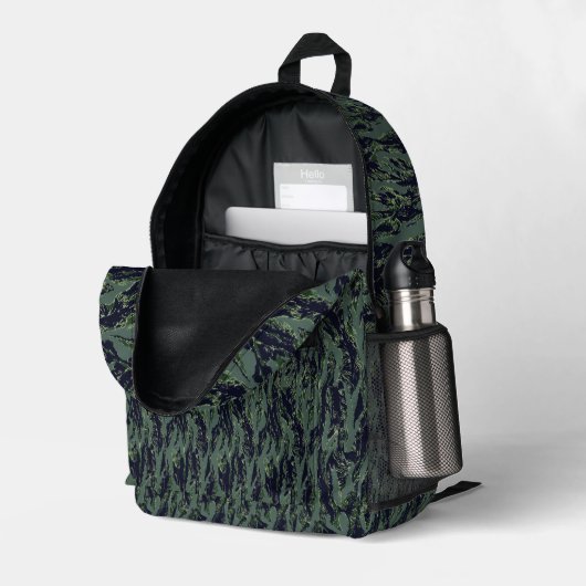Tiger Stripe Forest Military Camouflage Bedruckter Rucksack (Rückseitige Ecke links (Offen) )