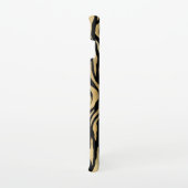 Tiger Stripe Muster Monogram Initial Gold Black Samsung Galaxy Hülle (Rechte Seite)