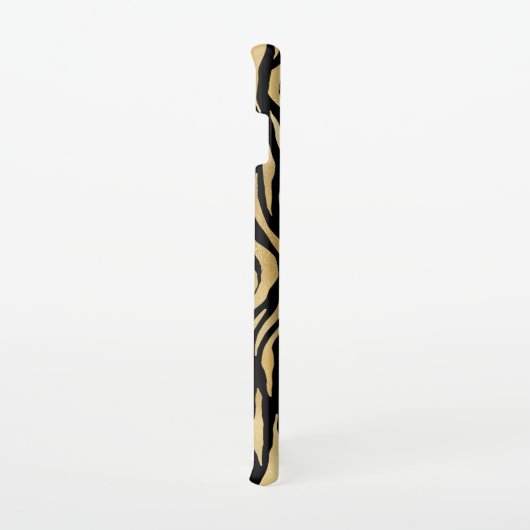 Tiger Stripe Muster Monogram Initial Gold Black Samsung Galaxy Hülle (Rechte Seite)