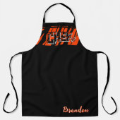 Tiger Stripe Schwarz Orange Fußball Design Schürze (Vorderseite)