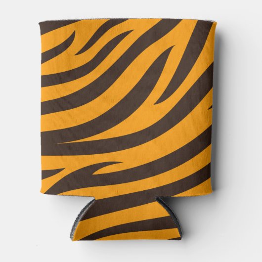 Tiger Stripe schwarz Orange Wildtier Hautmuster Dosenkühler (Vorderseite)