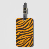 Tiger Stripe schwarz Orange Wildtier Hautmuster Gepäckanhänger (Vorderseite Vertikal)