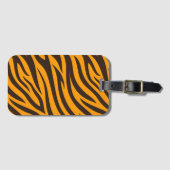 Tiger Stripe schwarz Orange Wildtier Hautmuster Gepäckanhänger (Vorderseite (Horizontal))