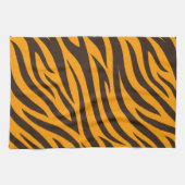 Tiger Stripe schwarz Orange Wildtier Hautmuster Geschirrtuch (Horizontal)