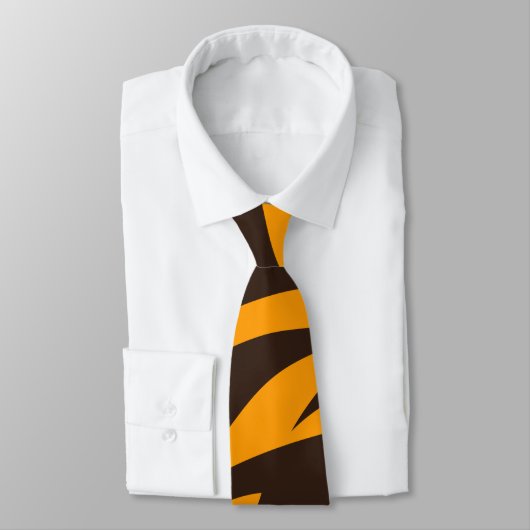 Tiger Stripe schwarz Orange Wildtier Hautmuster Krawatte (Gebunden)