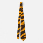 Tiger Stripe schwarz Orange Wildtier Hautmuster Krawatte (Rückseite)