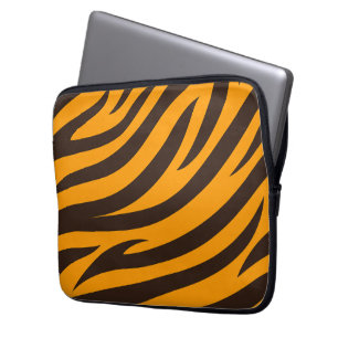 Tiger Stripe schwarz Orange Wildtier Hautmuster Laptopschutzhülle
