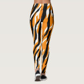 Tiger Stripe schwarz Orange Wildtier Hautmuster Leggings (Rückseite)