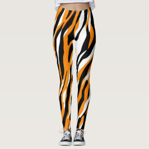 Tiger Stripe schwarz Orange Wildtier Hautmuster Leggings