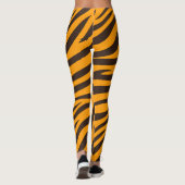 Tiger Stripe schwarz Orange Wildtier Hautmuster Leggings (Rückseite)