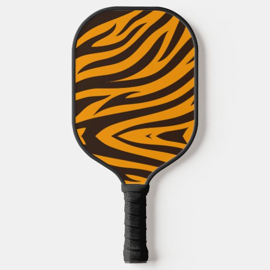 Tiger Stripe schwarz Orange Wildtier Hautmuster Pickleball Schläger (Vorderseite)