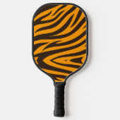 Tiger Stripe schwarz Orange Wildtier Hautmuster Pickleball Schläger (Rückseite)